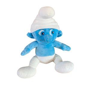 Build A Bear Plush Smurfs Clumsy Stuffed Animal Toy Doll Blue White 18 in Tall